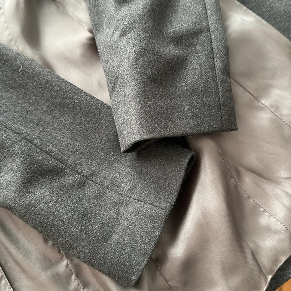BANANA REPUBLIC Italian Wool Cashmere Double Breasted Coat Gray Lightweight 2 - Picture 13 of 15